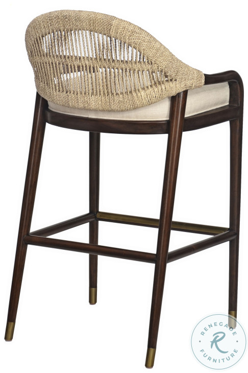 CT208 Jute Weave And Flax Low Back Bar Stool