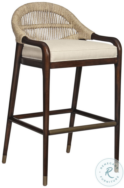 CT208 Jute Weave And Flax Low Back Bar Stool - Thumbnail 5