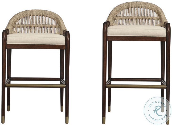 CT208 Jute Weave And Flax Low Back Bar Stool