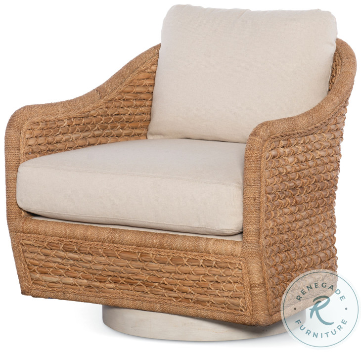 Pompano Natural And Flax Swivel Lounge Chair