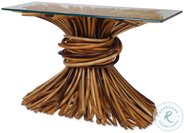 Knot Clear Glass And Natural Occasional Table Set
