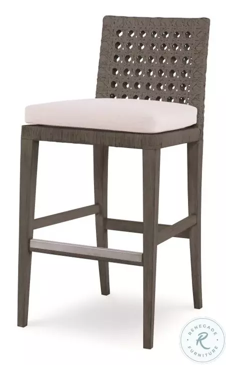 Litchfield Mink Grey And Flax Bar Stool
