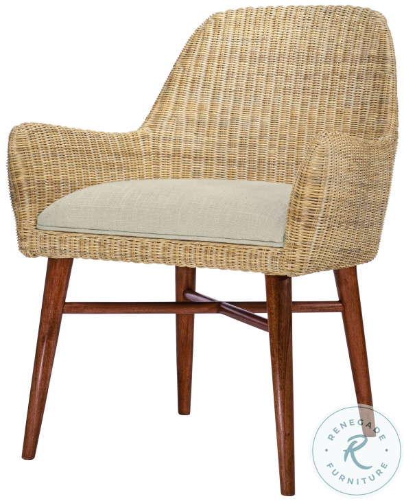 Ingenue Wicker Weave And Flax Arm Chair