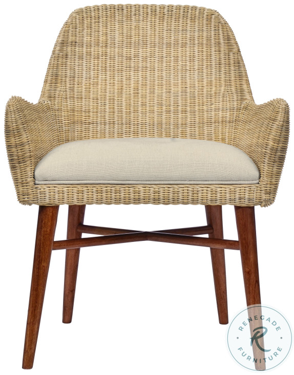 Ingenue Wicker Weave And Flax Arm Chair
