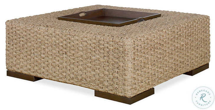Havana Abaca Rope And Dark Brown Cocktail Table