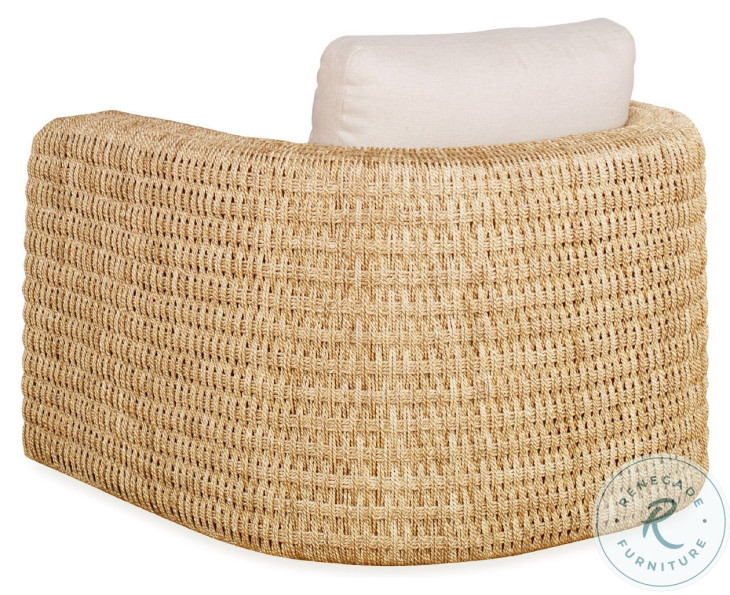 Bottega Flax And Natural Rattan Swivel Chair