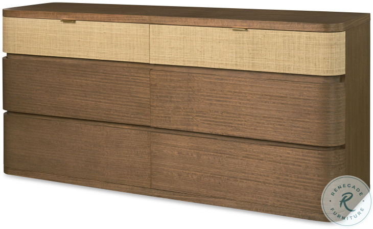 Cruz Warm Natural 6 Drawer Dresser
