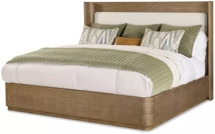 Cruz Natural Upholstered Triza King Platform Bed