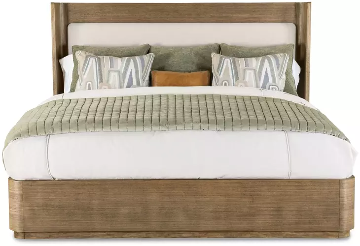 Cruz Natural Upholstered Triza King Platform Bed