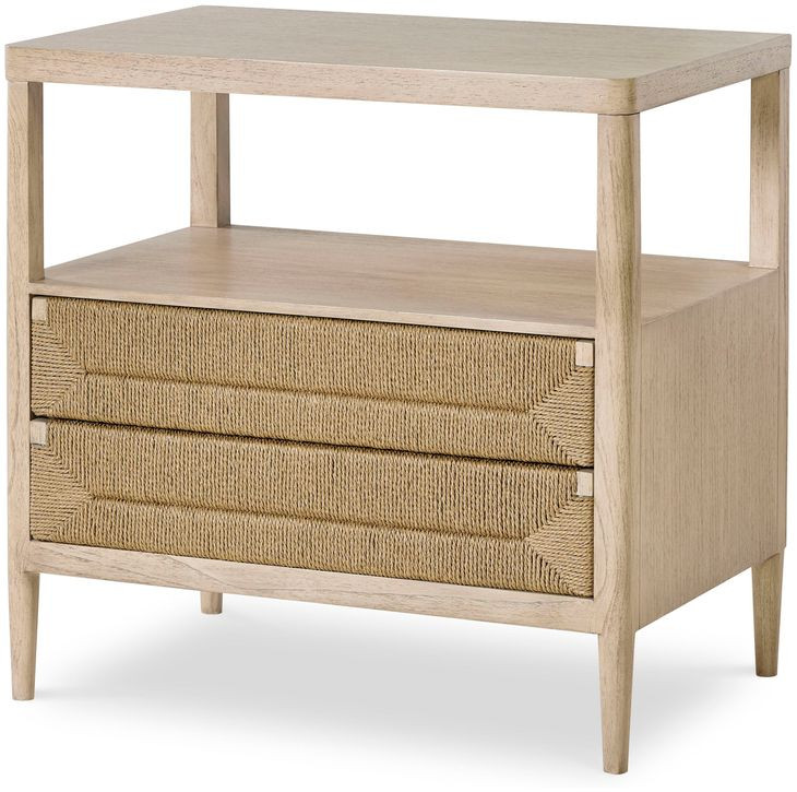 Palmetto Beige and Brown 2 Drawer Nightstand