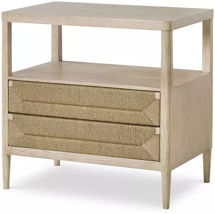 Palmetto Beige and Brown 2 Drawer Nightstand