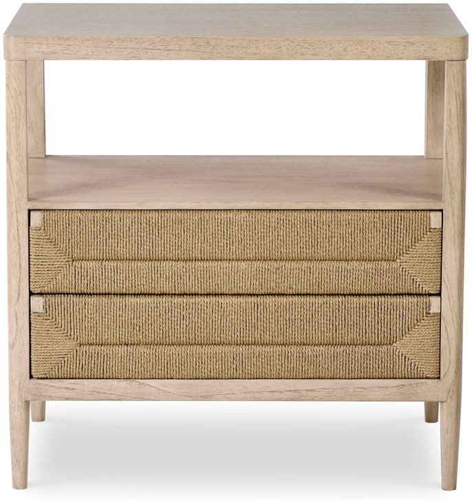 Palmetto Beige and Brown 2 Drawer Nightstand