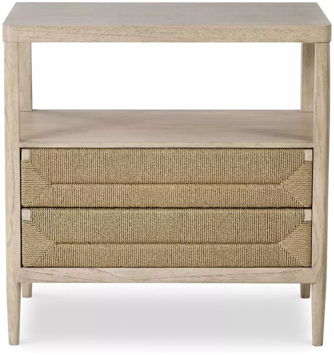 Palmetto Beige and Brown 2 Drawer Nightstand