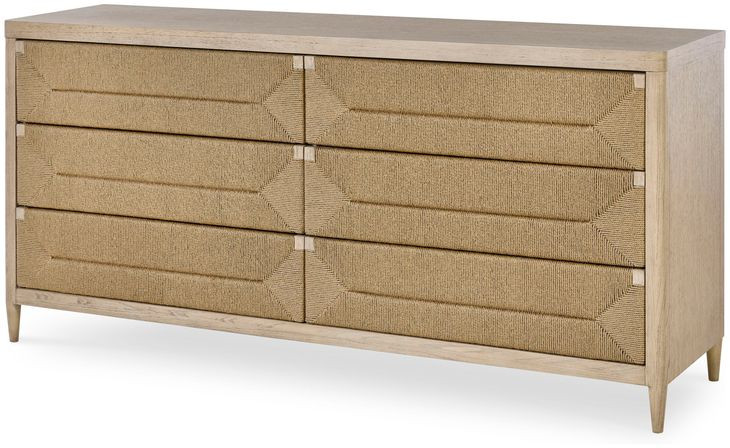 Palmetto Beige and Brown 6 Drawer Dresser