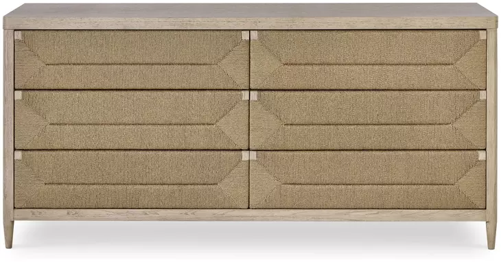 Palmetto Beige and Brown 6 Drawer Dresser