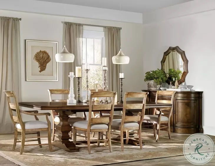 Archivist Dark Wood Trestle Extendable Dining Table