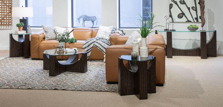 Beckham Rustic Tavern Round Glass Top Occassional Table Set