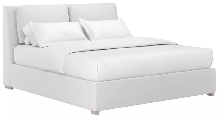 Grant Snow Performance Fabric King Upholstered Pillow Back Shelter Bed