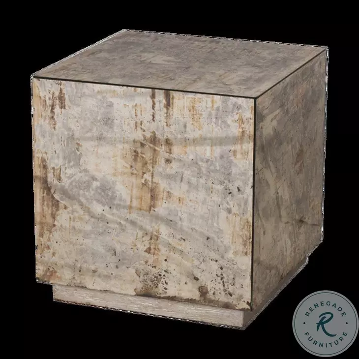 Cubo Silver Leaf And Antique Mirror Cocktail Table