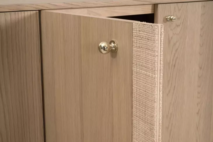 Curve Light Honey 4 Door Media Sideboard