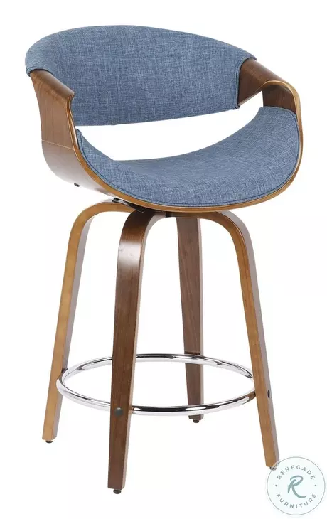 Curvini Blue 24 Counter Height Stool Set Of 2