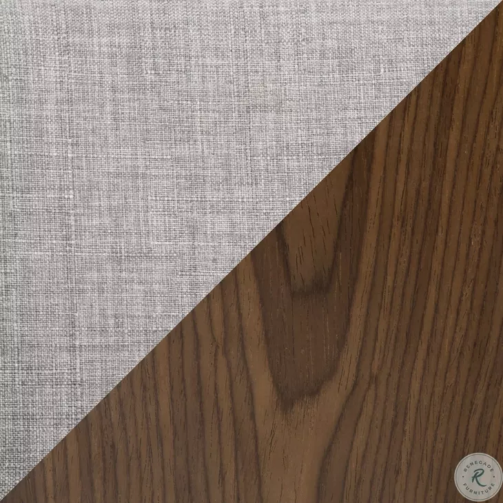 Curvo Walnut And Light Gray Adjustable Swivel Bar Stool Set of 2