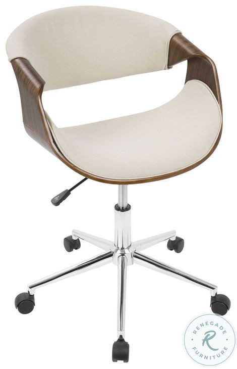 Curvo Walnut And Cream Office Chair