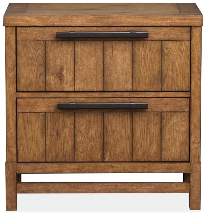 Conway Honey Wheat 2 Drawer Nightstand with USB Charging