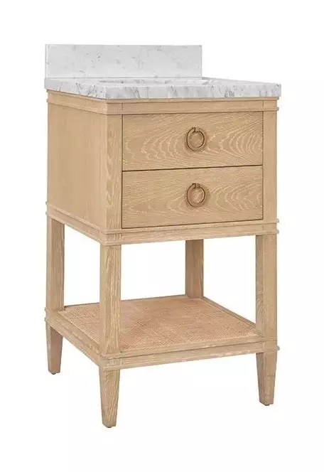 Cutler Cerused Oak Carrera Marble Top 24" Bath Vanity