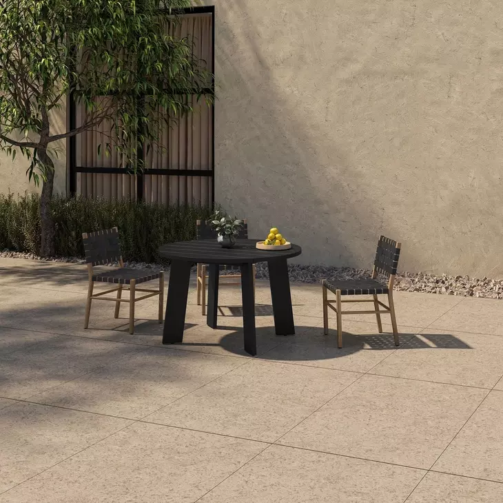 Mira Black Upholstered Outdoor Dining Chair