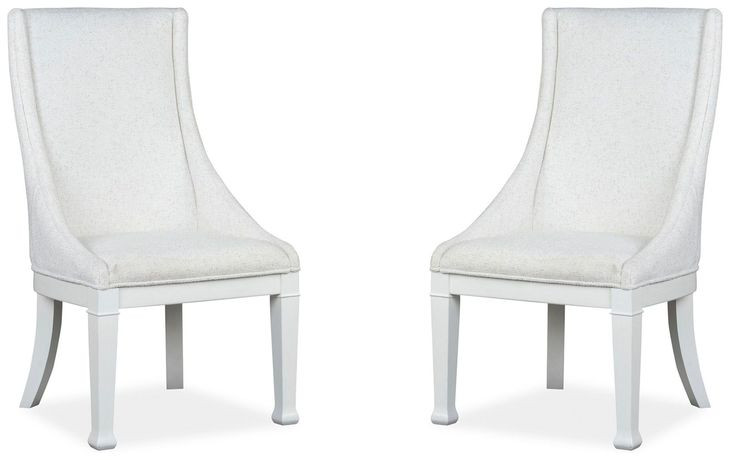Crownfall White Upholstered Host Chair Set of 2