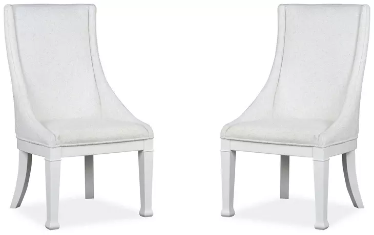 Crownfall White Upholstered Host Chair Set of 2