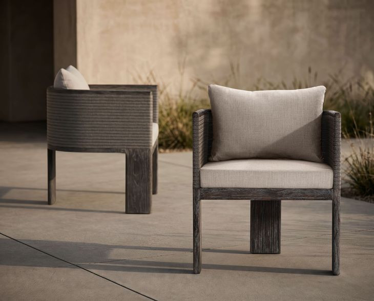 Rialto Beige Upholstered Outdoor Arm Chair