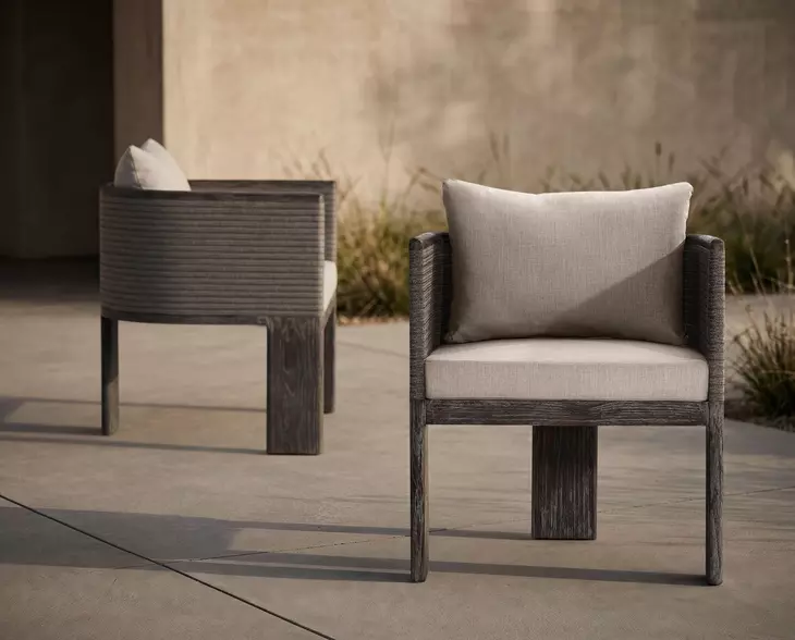 Rialto Beige Upholstered Outdoor Arm Chair