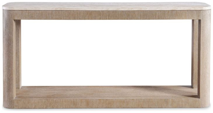 Loggia White and Aria Rectangular Travertine Top Console Table
