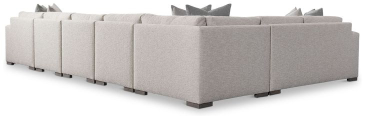 Drew Cream 6 Piece Modular Sectional with RAF Chaise and Pillows