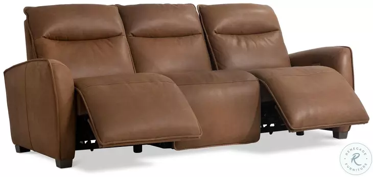 Sorrento Brown Leather Power Reclining Sofa