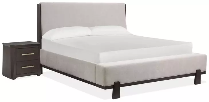 Bellamy Coffee Bean and Elite Dove Upholstered Panel Bedroom Set