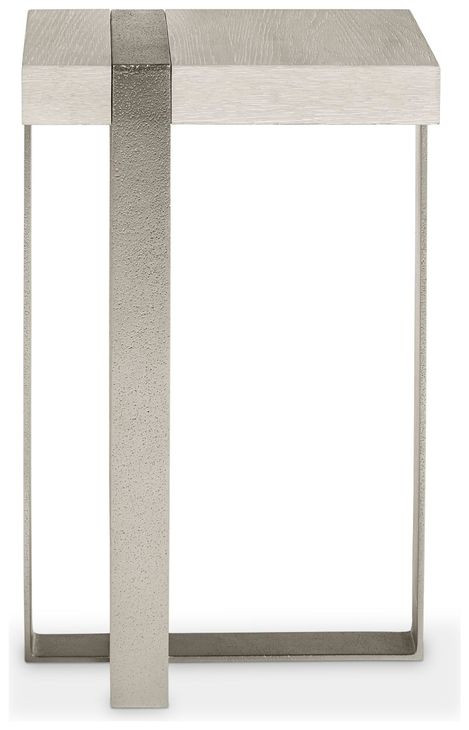 Tempo Larza and Satin Nickel Square Accent Table