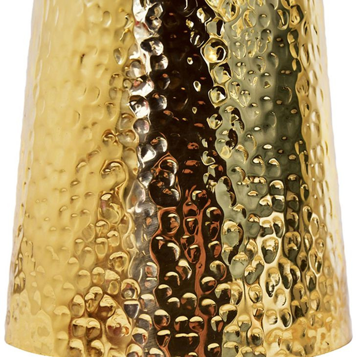 Cynthia Gold and White Round Marble Top Side Table