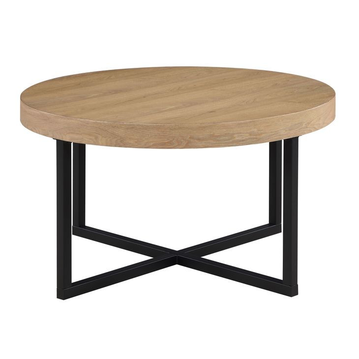 Magnolia Brown Round Nesting Coffee Table with 4 Stools