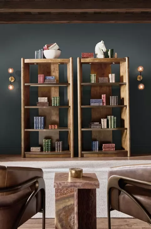 Melange Rich Golden Brown Romano Etagere with LED