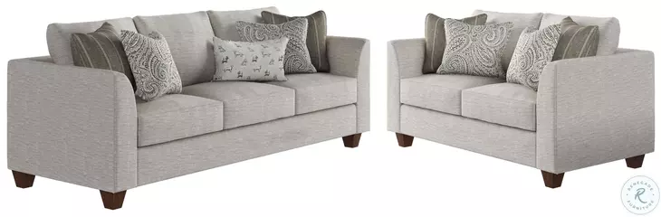 Homecoming Stone Gray Performance Fabric Living Room Set