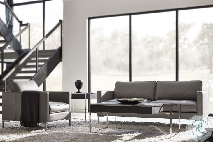 Logan Square Grey Mist And Cinder Side Table