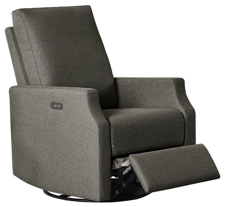 Louie Slate Swivel Glider Power Recliner with USB Charging