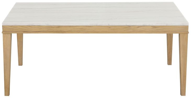 Essence Natural and White 70" Rectangular Marble Top Dining Table