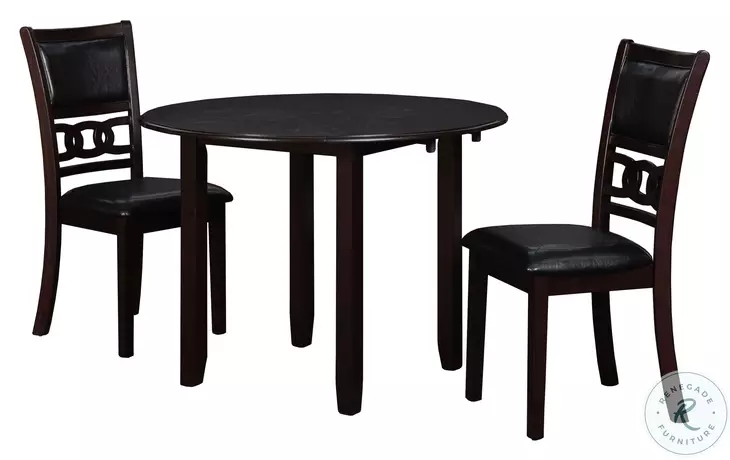 Gia Ebony 3 Piece 42" Drop Leaf Dining Set