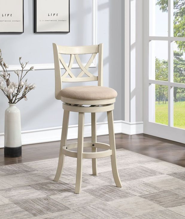 D01844 White Swivel Bar Stool