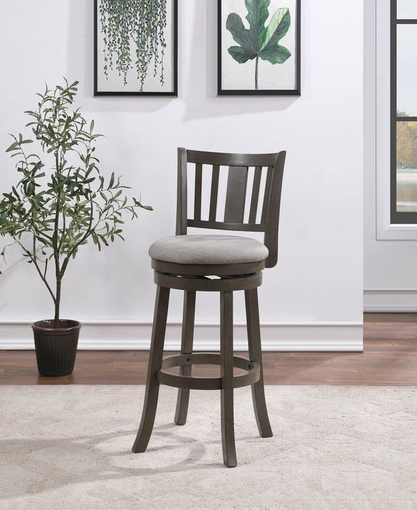 D01852 Gray Swivel Bar Stool