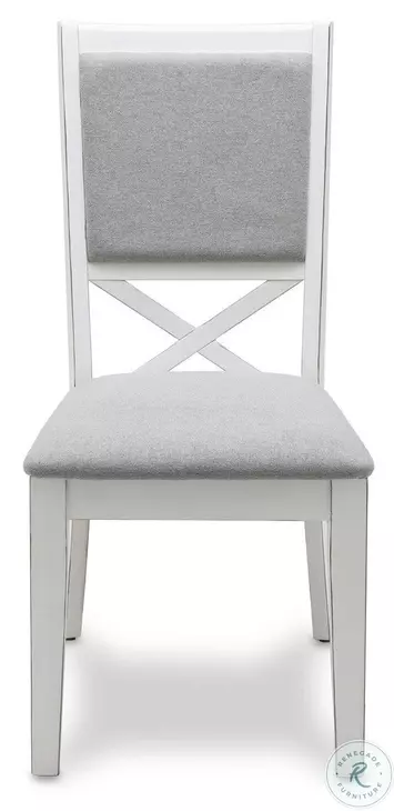 Island Haven Blanc and Gray Upholstered Dining Chair Set of 2
